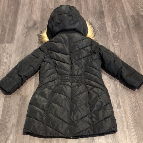 Steve Madden Girls XS Long Winter Dress Puffer with Gold Accents - Picture 2 of 11